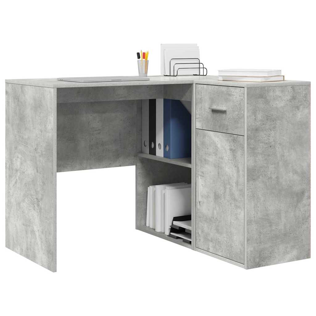 Scrivania ad angolo Grigio cemento 102 x 88 x 75 cm | homemem39