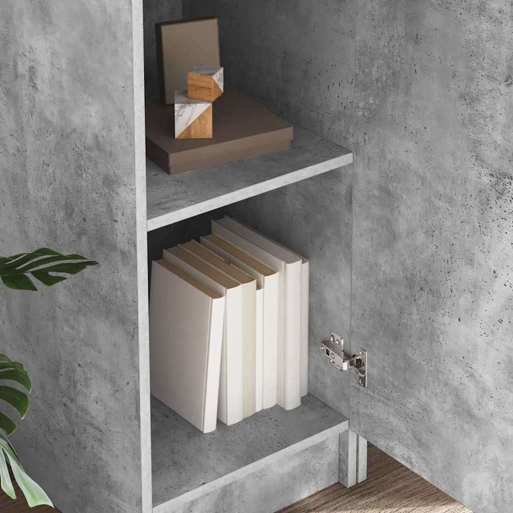 Scrivania con Spazio di Archiviazione 2 pcs Grigio cemento