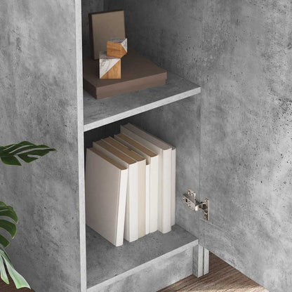 Scrivania con Spazio di Archiviazione 2 pcs Grigio cemento