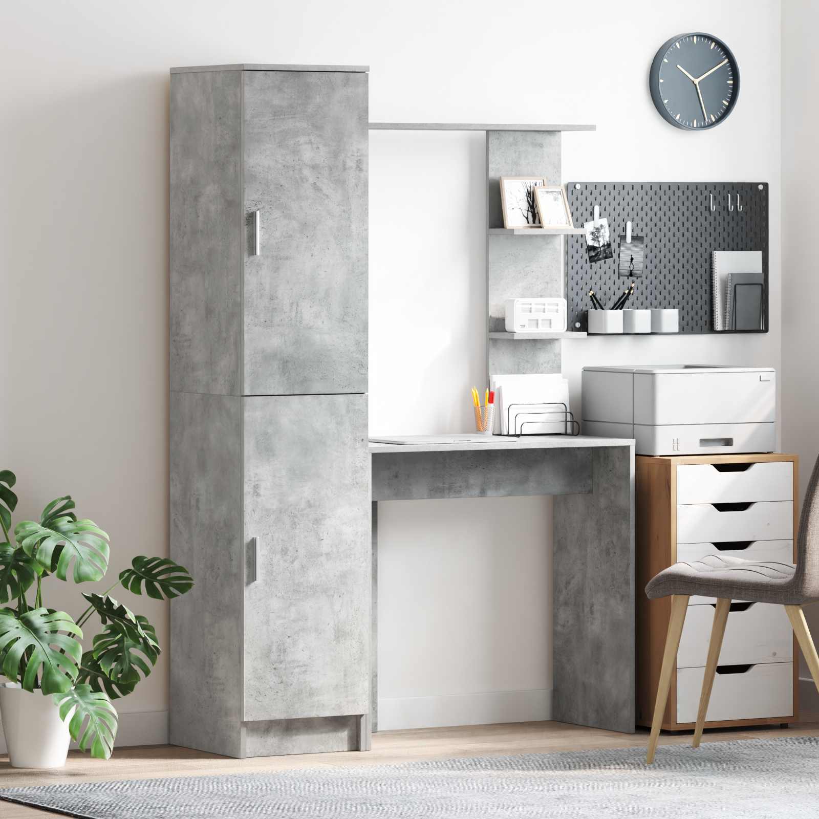 Scrivania 2 pcs Grigio cemento | homemem39