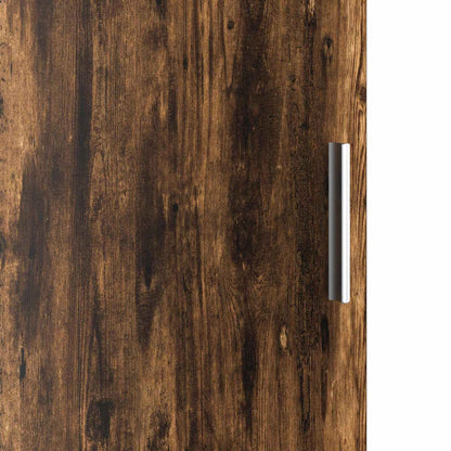 Scrivania con lo scaffale con archiviazione 2 pz Rovere fumé