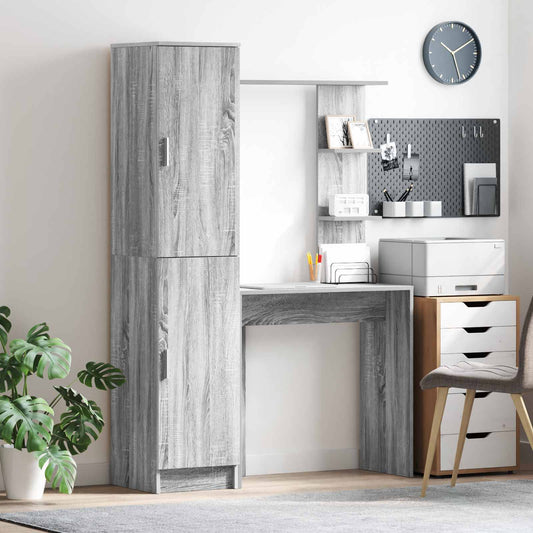 Scrivania 2 pcs Grigio Sonoma