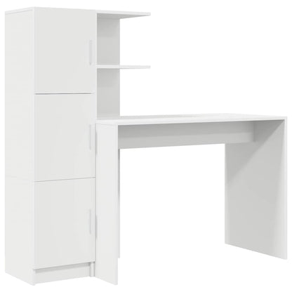 Scrivania con Spazio di Archiviazione con porta 2 pcs Bianco