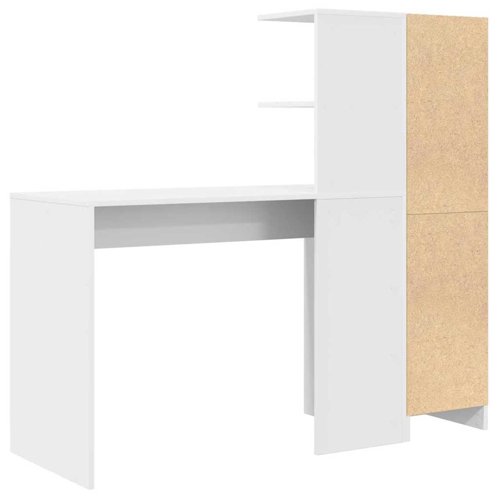 Scrivania con Spazio di Archiviazione con porta 2 pcs Bianco