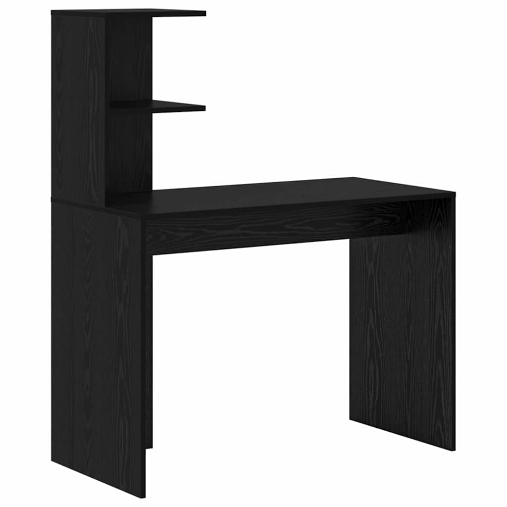 Scrivania con Spazio di Archiviazione 2 pcs Rovere nero