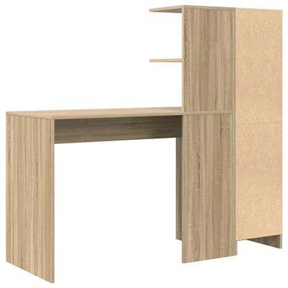 Scrivania con Spazio di Archiviazione 2 pcs Rovere Sonoma