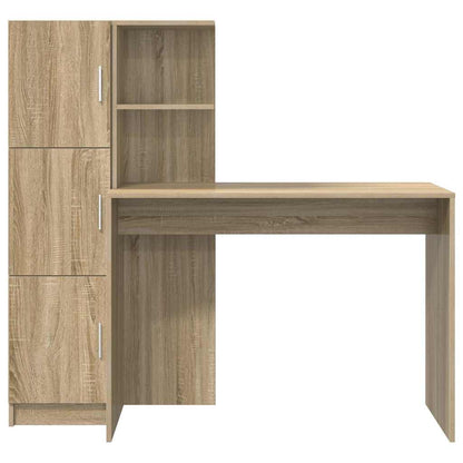 Scrivania con Spazio di Archiviazione 2 pcs Rovere Sonoma