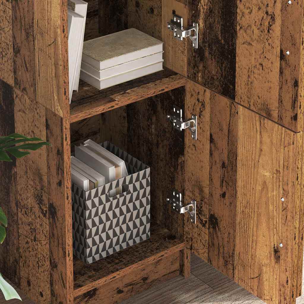 Scrivania con Spazio di Archiviazione 2 pcs Legno vecchio