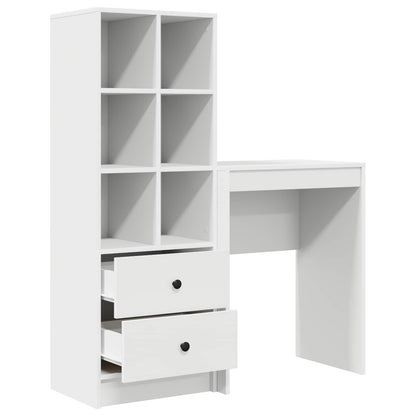 Scrivania con cassetto con lo scaffale 2 pcs Bianco