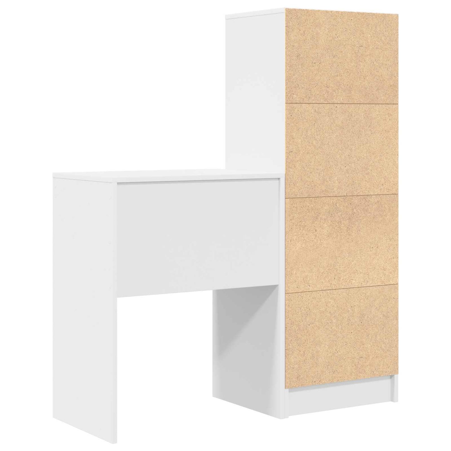 Scrivania con cassetto con lo scaffale 2 pcs Bianco