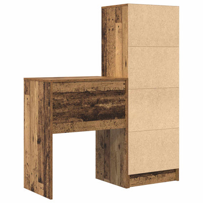 Scrivania con cassetto 2 pcs Legno vecchio