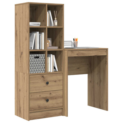 Scrivania con cassetto con lo scaffale 2 pcs Rovere artigianale