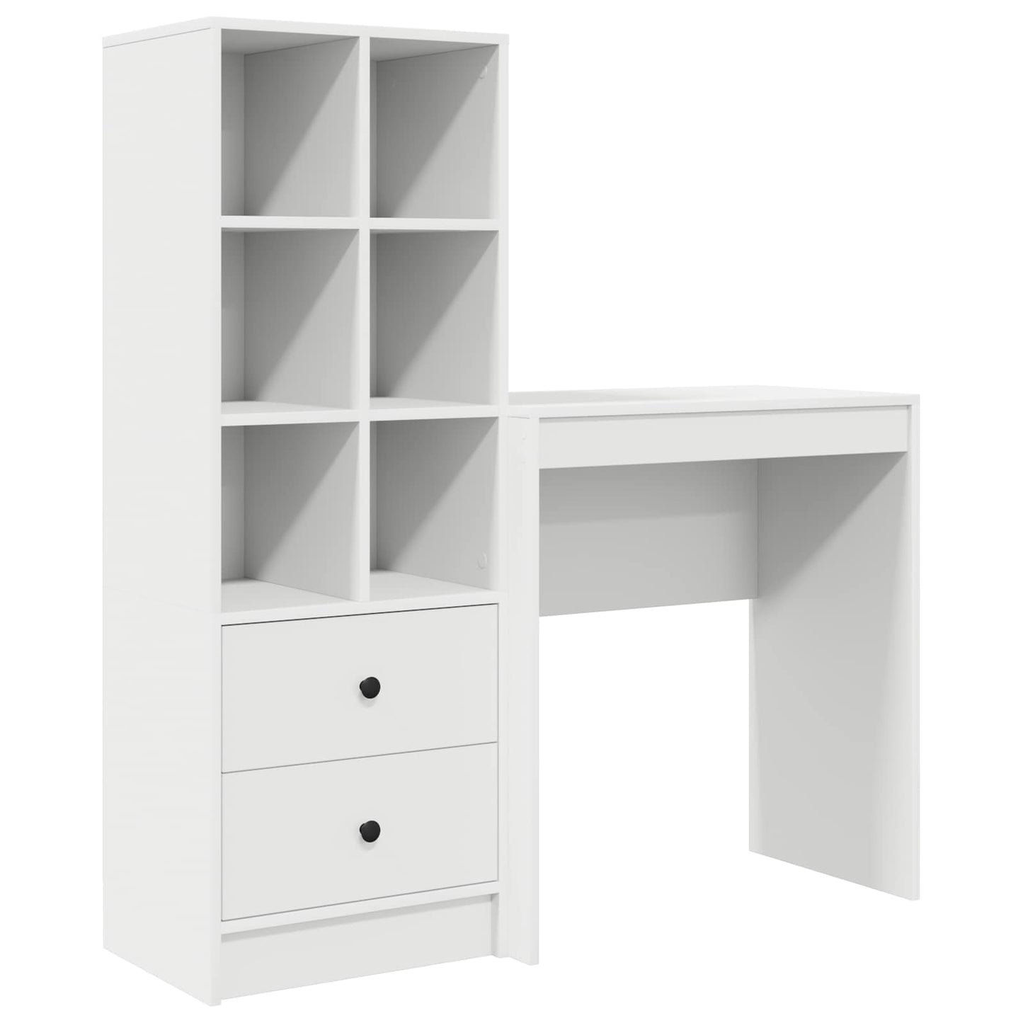 Scrivania con cassetto con lo scaffale 2 pcs Bianco