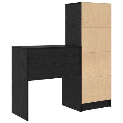 Scrivania con Spazio di Archiviazione 2 pcs Rovere nero