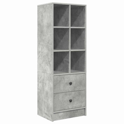 Scrivania con cassetto con lo scaffale 2 pcs Grigio cemento