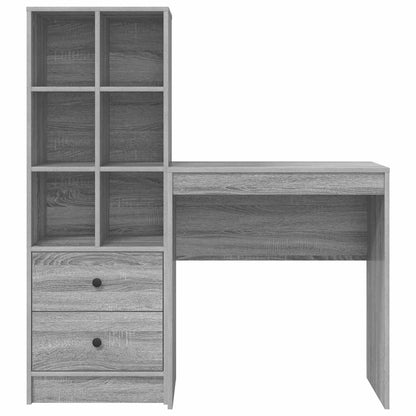 Scrivania con Spazio di Archiviazione 2 pcs Grigio sonoma