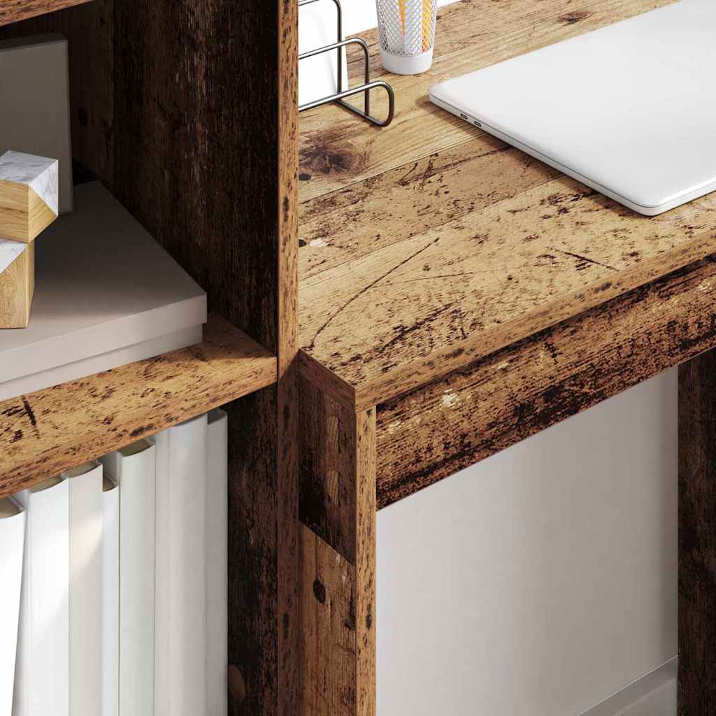 Scrivania con cassetto 2 pcs Legno vecchio