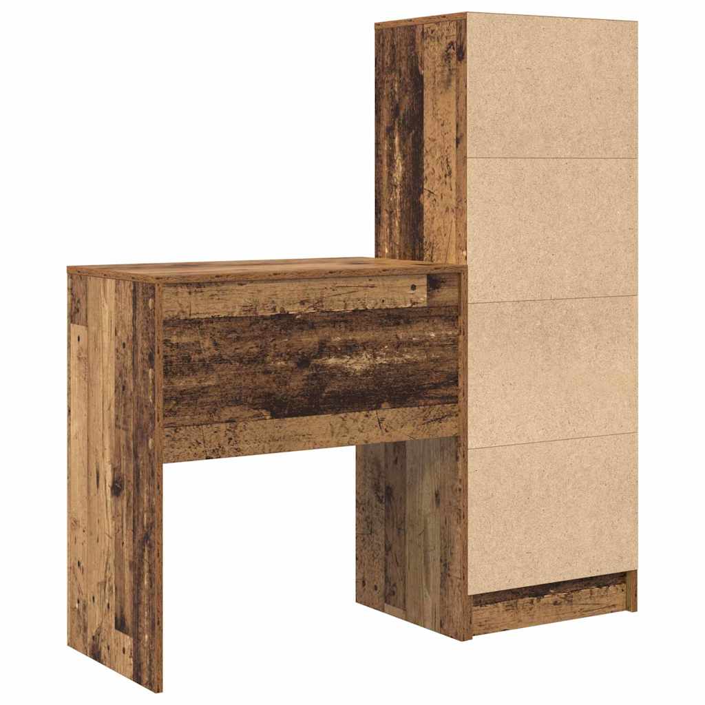 Scrivania con cassetto 2 pcs Legno vecchio