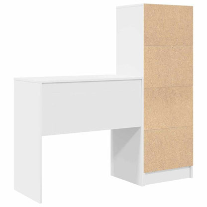 Scrivania con Spazio di Archiviazione con cassetto 2 pcs Bianco