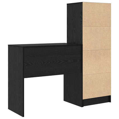 Scrivania con Spazio di Archiviazione 2 pcs Rovere nero