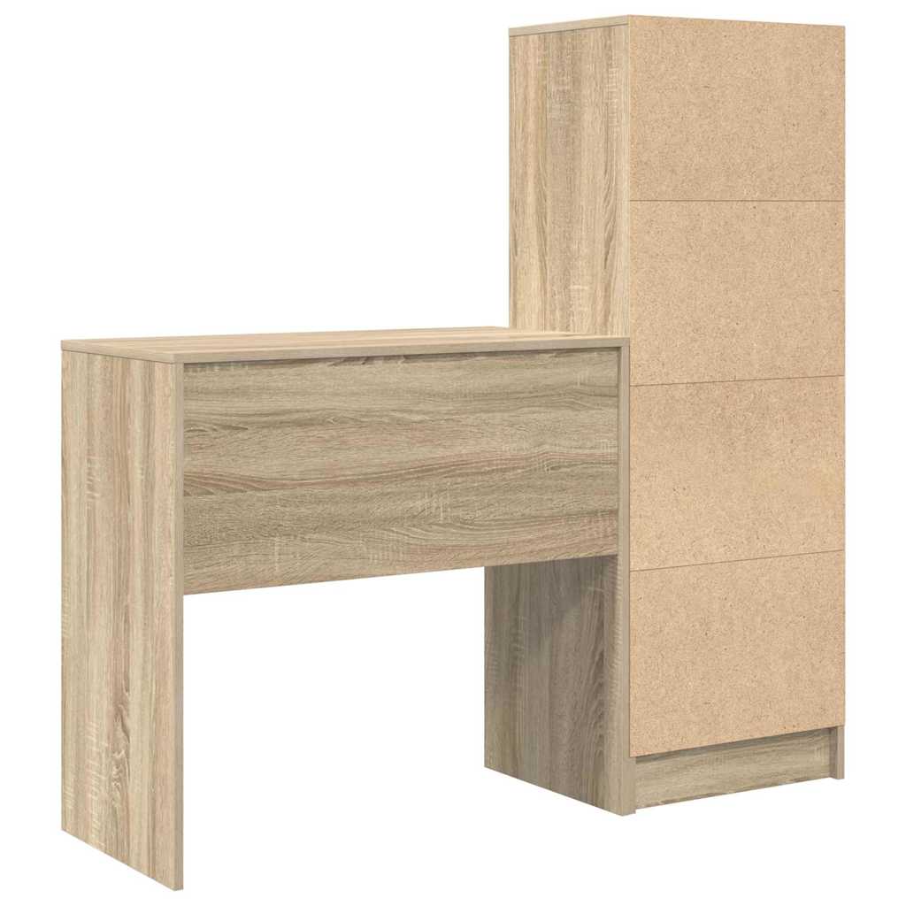 Scrivania con Spazio di Archiviazione 2 pcs Rovere Sonoma