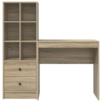 Scrivania con Spazio di Archiviazione 2 pcs Rovere Sonoma