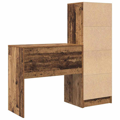 Scrivania con cassetto 2 pcs Legno vecchio
