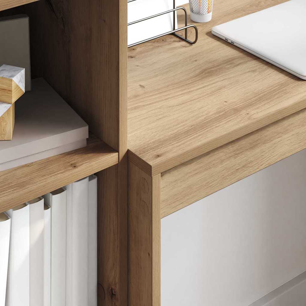 Scrivania con Spazio di Archiviazione 2 pcs rovere artigianale