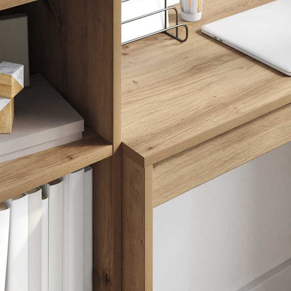 Scrivania con Spazio di Archiviazione 2 pcs rovere artigianale