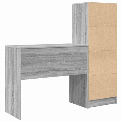 Scrivania con Spazio di Archiviazione 2 pcs Grigio sonoma