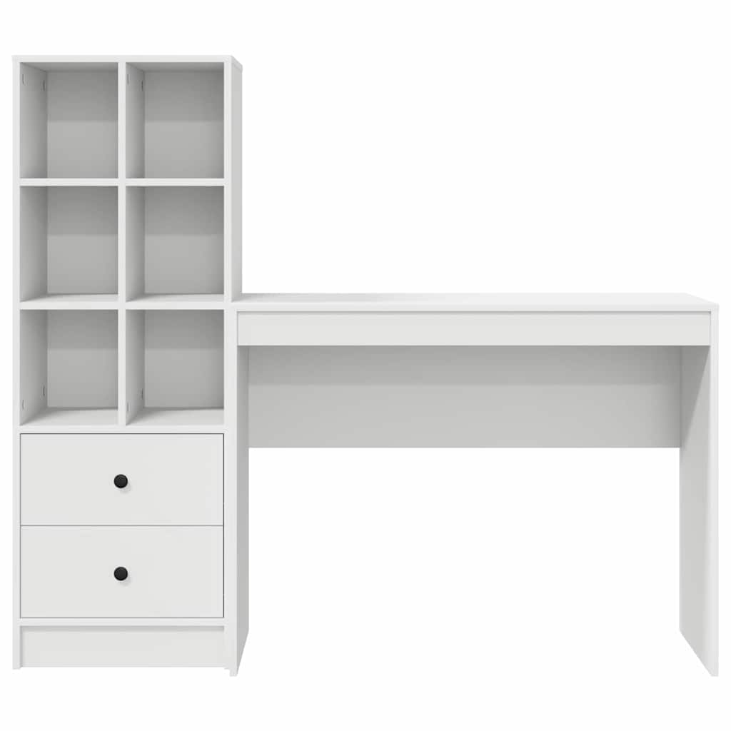 Scrivania con Spazio di Archiviazione con cassetto 2 pcs Bianco