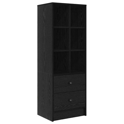 Scrivania con Spazio di Archiviazione 2 pcs Rovere nero