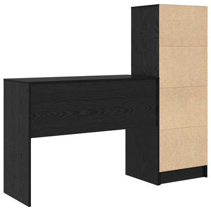 Scrivania con Spazio di Archiviazione 2 pcs Rovere nero