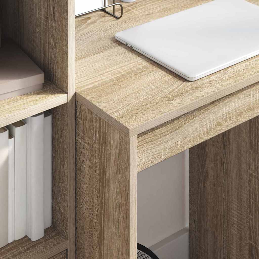 Scrivania con Spazio di Archiviazione 2 pcs Rovere Sonoma