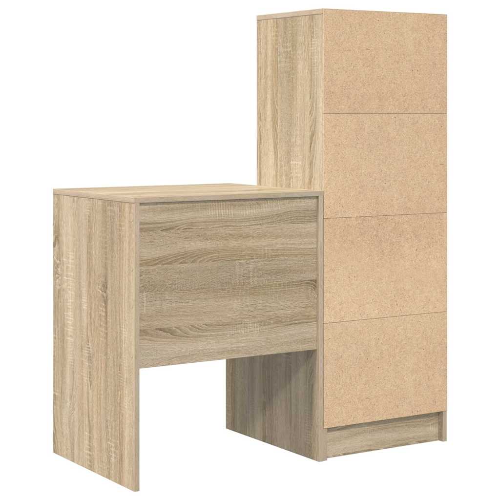 Scrivania con Spazio di Archiviazione 2 pcs Rovere Sonoma
