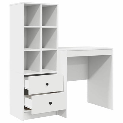 Scrivania con Spazio di Archiviazione con cassetto 2 pcs Bianco