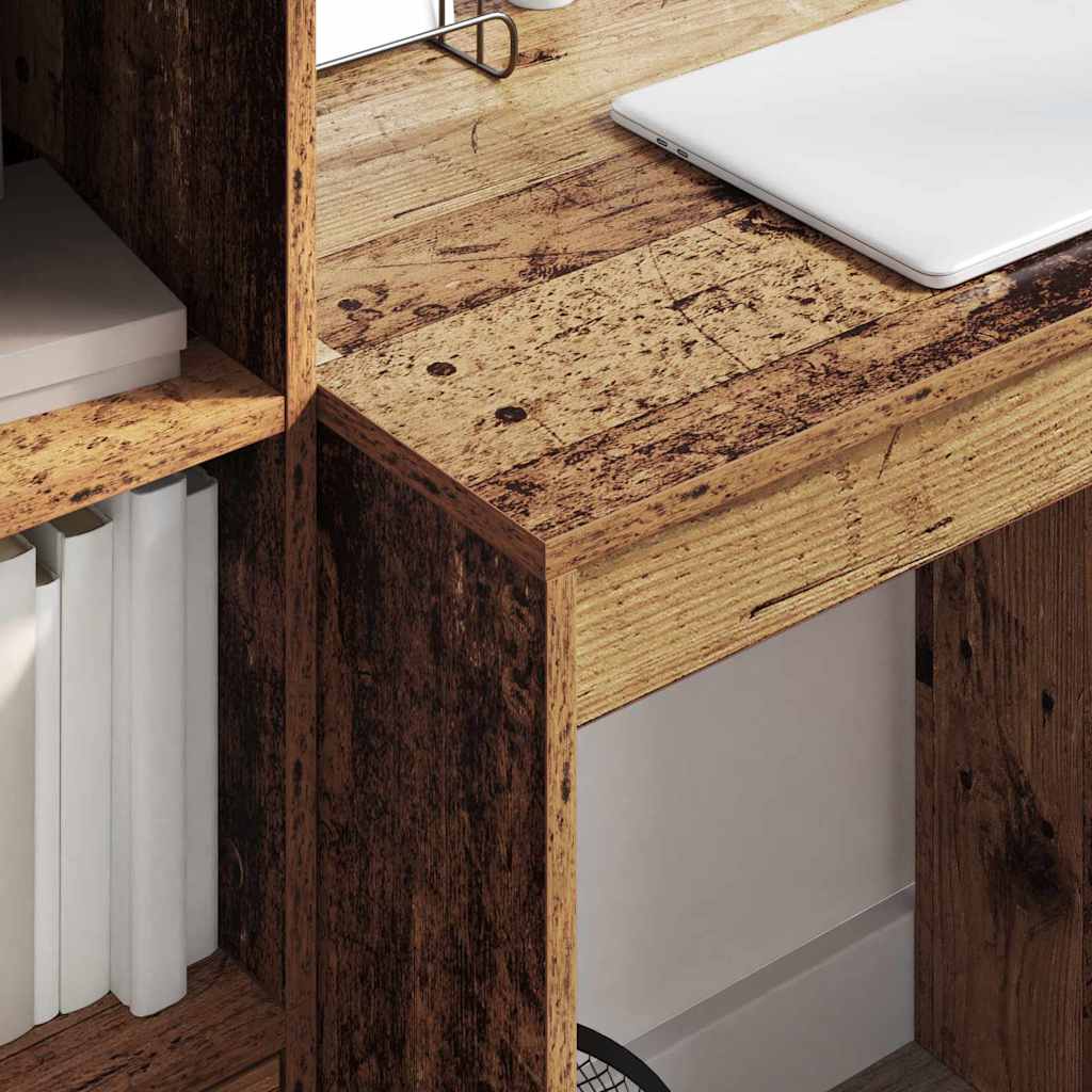 Scrivania con cassetto 2 pcs Legno vecchio