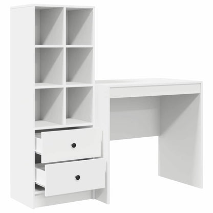 Scrivania con Spazio di Archiviazione con cassetto 2 pcs Bianco