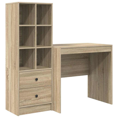 Scrivania con Spazio di Archiviazione 2 pcs Rovere Sonoma