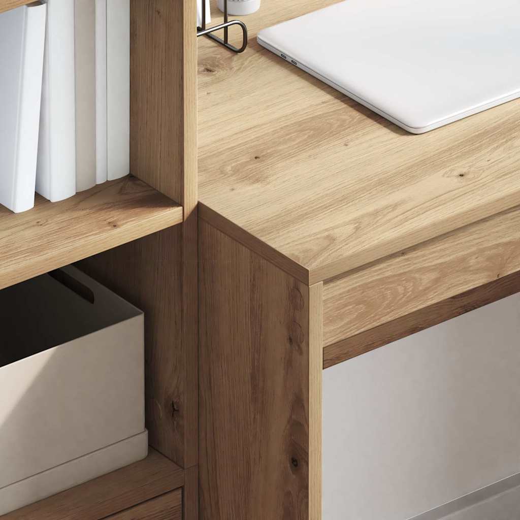 Scrivania con Spazio di Archiviazione 2 pcs rovere artigianale