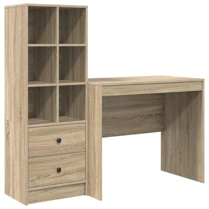 Scrivania con Spazio di Archiviazione 2 pcs Rovere Sonoma