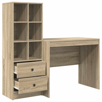 Scrivania con Spazio di Archiviazione 2 pcs Rovere Sonoma