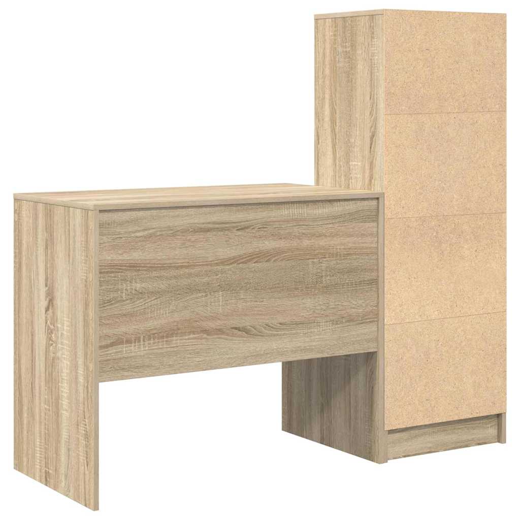 Scrivania con Spazio di Archiviazione 2 pcs Rovere Sonoma