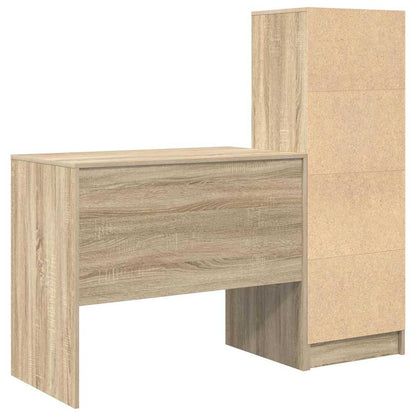 Scrivania con Spazio di Archiviazione 2 pcs Rovere Sonoma