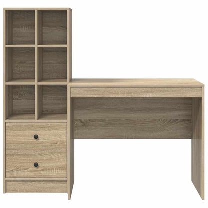 Scrivania con Spazio di Archiviazione 2 pcs Rovere Sonoma