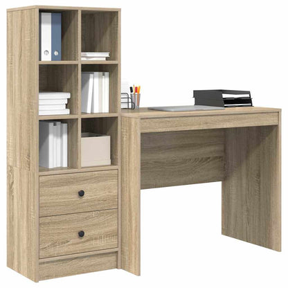 Scrivania con Spazio di Archiviazione 2 pcs Rovere Sonoma