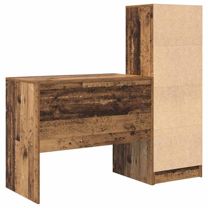 Scrivania con cassetto 2 pcs Legno vecchio