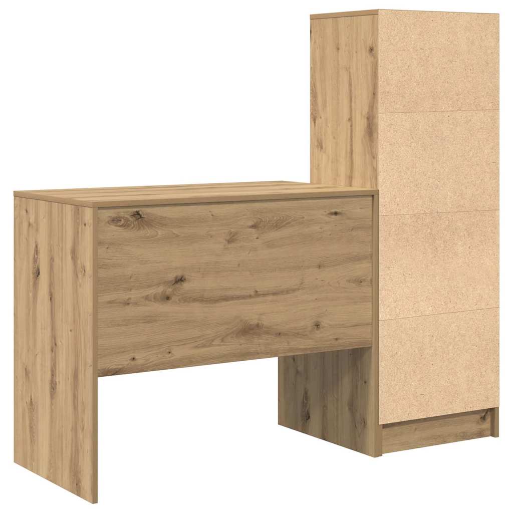 Scrivania con Spazio di Archiviazione 2 pcs rovere artigianale