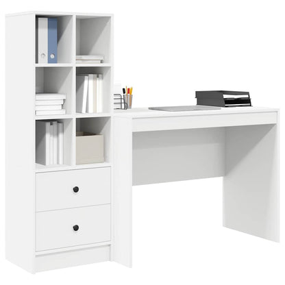 Scrivania con Spazio di Archiviazione con cassetto 2 pcs Bianco