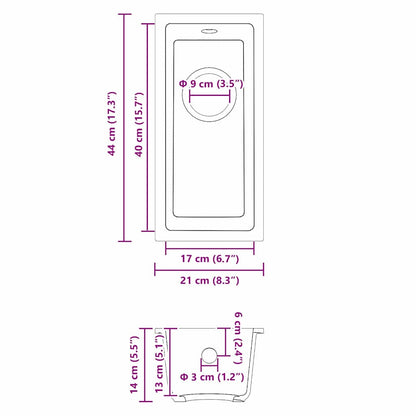 Lavello da cucina Bianco 21 x 44 x 14 cm Granito